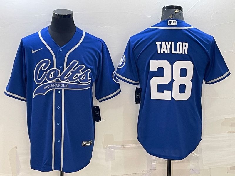 Men Indianapolis Colts #28 Taylor Blue 2022 Nike Co branded NFL Jersey->pittsburgh steelers->NFL Jersey